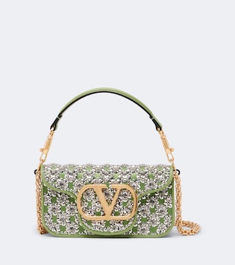 Locò Small embellished satin shoulder bag | Valentino Garavani