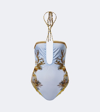 Bedruckter Neckholder-Badeanzug | La DoubleJ