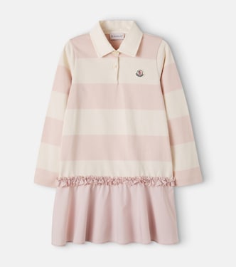 Striped cotton jersey polo dress | Moncler Enfant