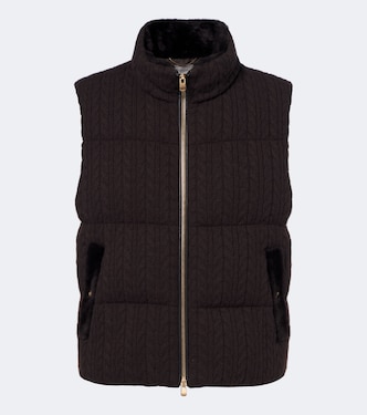 Cable-knit cashmere puffer vest | Agnona