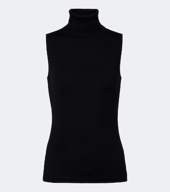 Ribbed-knit virgin wool turtleneck top | Jardin des Orangers