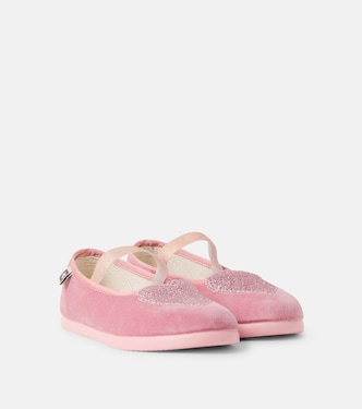 Mary-Jane-Ballerinas Sarah aus Samt mit Glitter | Bonton