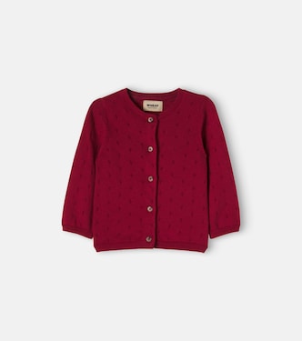 Baby – Cardigan Maia in cotone pointelle | Wheat