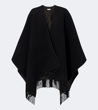Reversible wool and cashmere poncho | Fendi