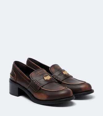 Decò leather loafer pumps | Miu Miu