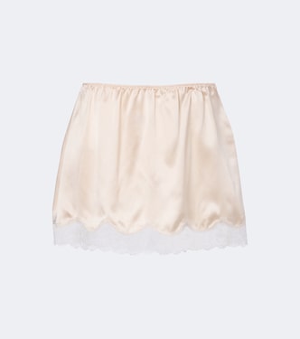 Lace-trimmed silk satin miniskirt | Magda Butrym