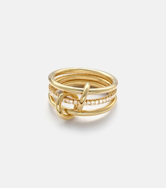 Sonny 18kt yellow gold linked rings with diamonds | Spinelli Kilcollin
