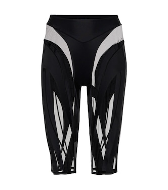 Mesh-paneled biker shorts | Mugler
