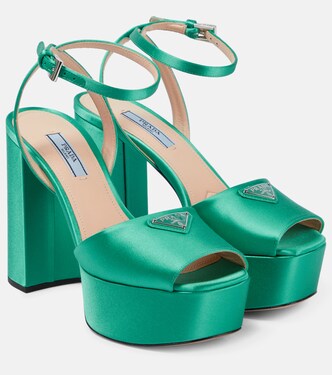 Satin platform sandals | Prada