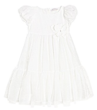 Embellished puff-sleeve dress | Monnalisa