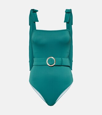 Audrey bow-detail belted swimsuit  | Alexandra Miro