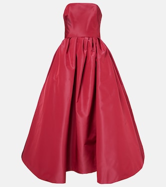 Strapless belted silk cocktail dress | Carolina Herrera