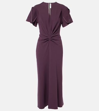Gathered wool-blend midi dress | Victoria Beckham