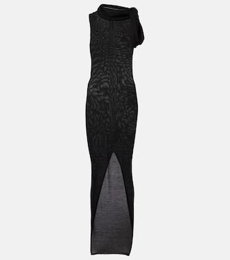 Robe longue Banded T en laine vierge | Rick Owens