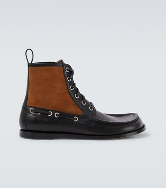 Campo suede and leather lace-up boots | Loewe
