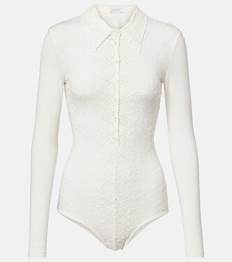 Embroidered cotton-blend bodysuit | Magda Butrym