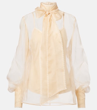 Bow-detail silk organza blouse | Zimmermann