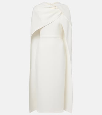 Bridal Oria caped crêpe midi dress | Safiyaa