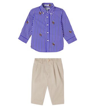 Baby Polo Bear cotton shirt and pants set | Polo Ralph Lauren Kids
