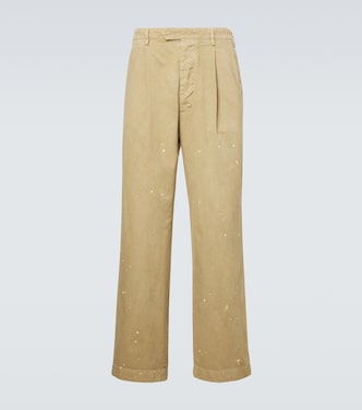 Distressed cotton chinos | Auralee