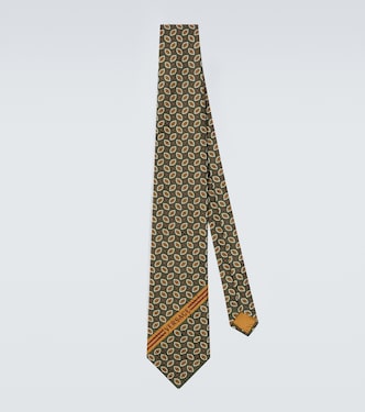 Logo printed silk tie | Versace