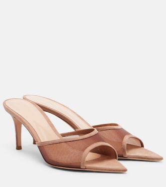 Sienna 70 suede-trimmed mesh mules | Gianvito Rossi