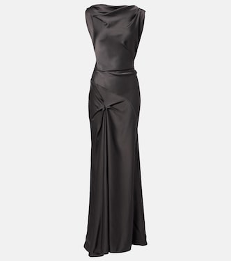 Posy draped gathered crêpe satin gown | Victoria Beckham