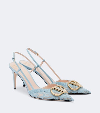 Slingback-Pumps VLogo mit Leder | Valentino Garavani