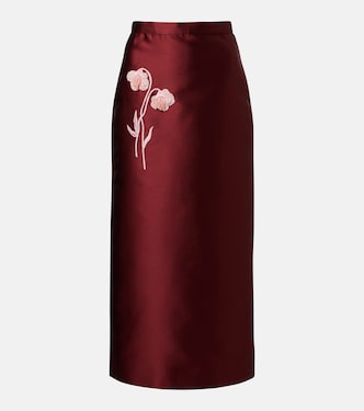 Falda lencera de satén floral | Erdem