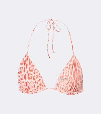 Leopard-print triangle bikini top | Roberto Cavalli