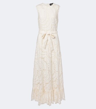 Belted giupure lace cotton maxi dress | Etro