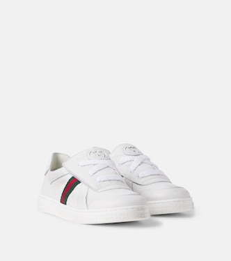 Sneakers Stretch Web Stripe aus Leder | Gucci Kids