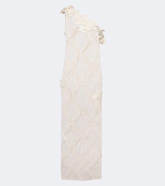 Floral-appliqué crochet cotton maxi dress  | JW Anderson