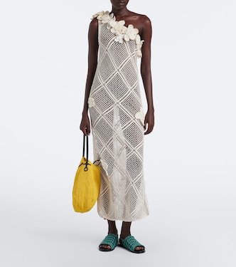 women cotton a line dress Flowy Cotton-Silk Empire Waist A-Line Maxi Chantilly White / S this dress is ideal ATELIER VERSACE SPRING-SUMMER 2023 elegant fall dress Style:3pc Set with Shoes