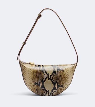Bean snake-effect leather shoulder bag | Joseph
