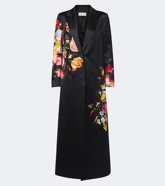 Floral cotton and silk satin coat | Dries Van Noten