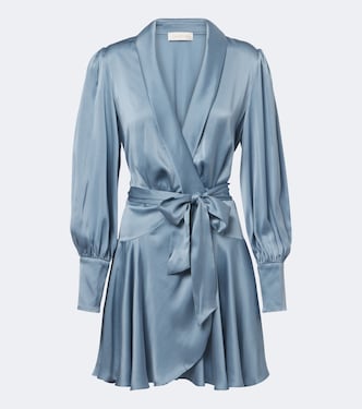 Silk satin wrap dress | Zimmermann