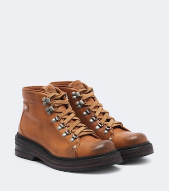 Leather lace-up boots | Miu Miu