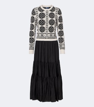 Wool, cotton, alpaca, and silk midi dress | Polo Ralph Lauren
