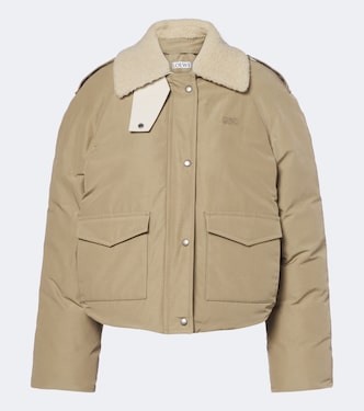 Padded shearling-trimmed cotton-blend jacket | Loewe