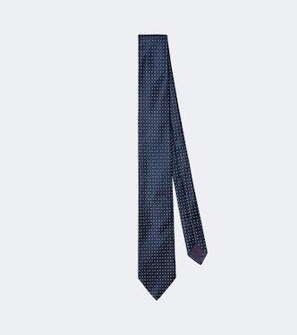Corbata de jacquard de seda con lunares | Charvet