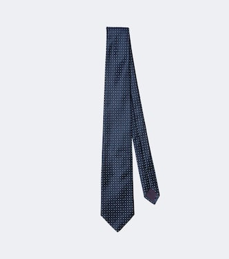 Corbata de jacquard de seda con lunares | Charvet