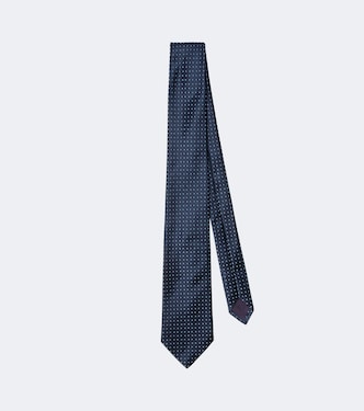 Polka-dot silk jacquard tie | Charvet