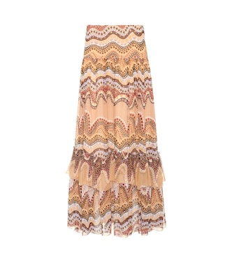 Printed silk-crepon skirt | Chloé