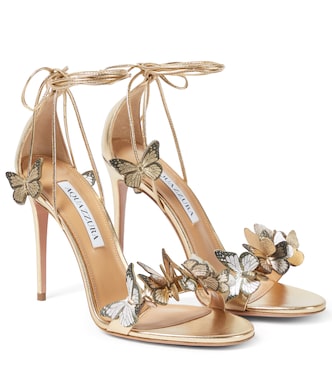 Sandalen Papillon 105 aus Metallic-Leder | Aquazzura