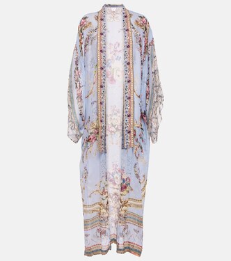 Embellished silk beach cover-up | Camilla