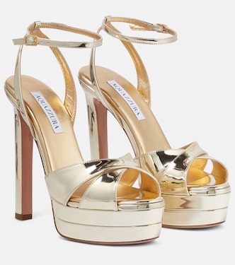 Divine 130 metallic platform sandals | Aquazzura
