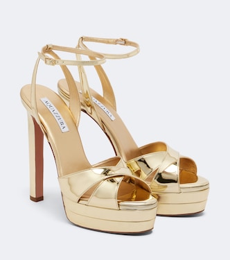 Divine 130 metallic platform sandals | Aquazzura