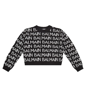Logo intarsia wool-blend sweater | Balmain Kids