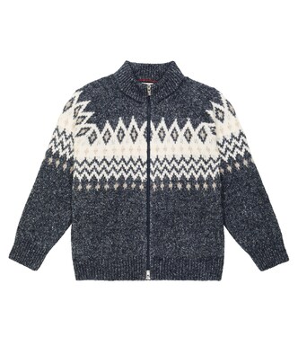 Cardigan en intarsia à motif Fair Isle | Brunello Cucinelli Kids